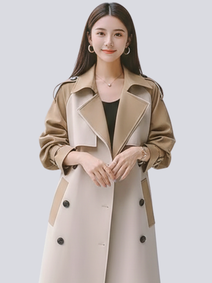 Bi-Color Structured Trench Coat