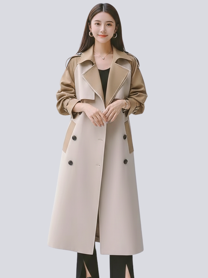 Bi-Color Structured Trench Coat