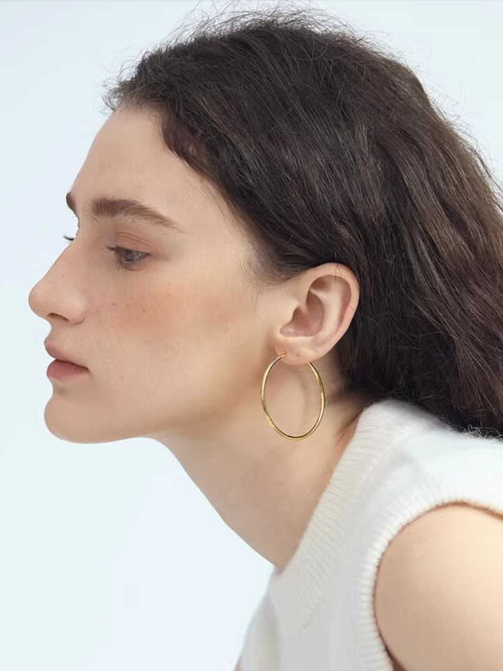【EGO ACC】Minimal Gold Hoop Earrings