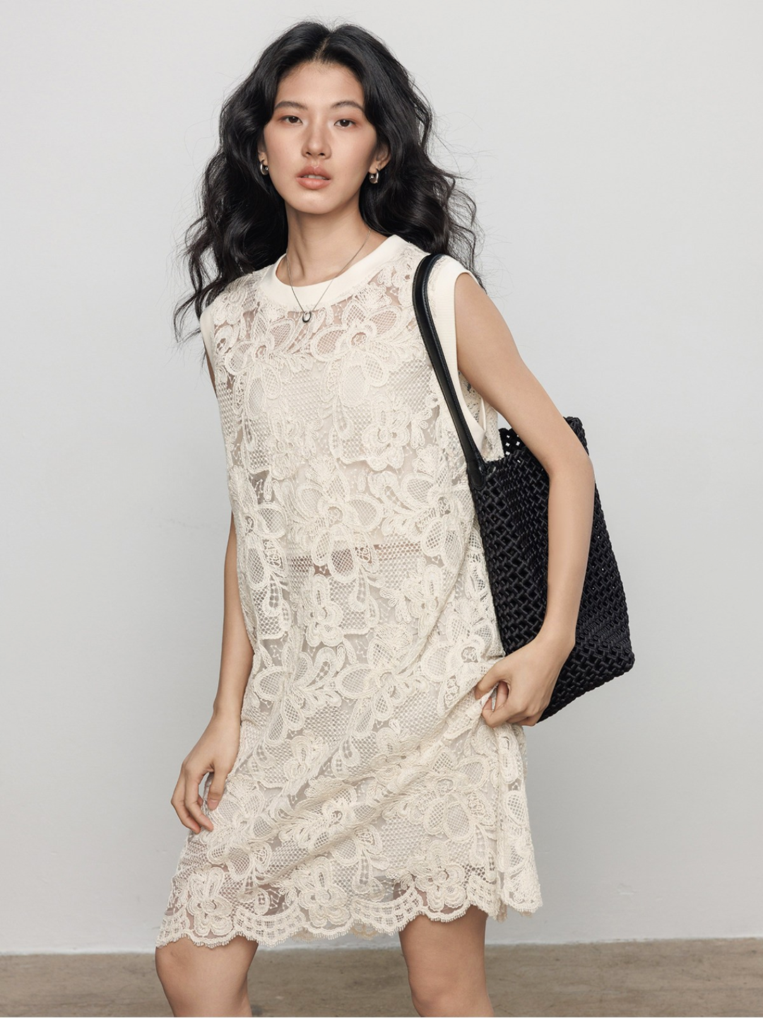 Floral Lace Layered Dress