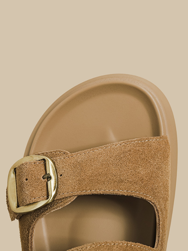 Double Buckle Platform Sandals