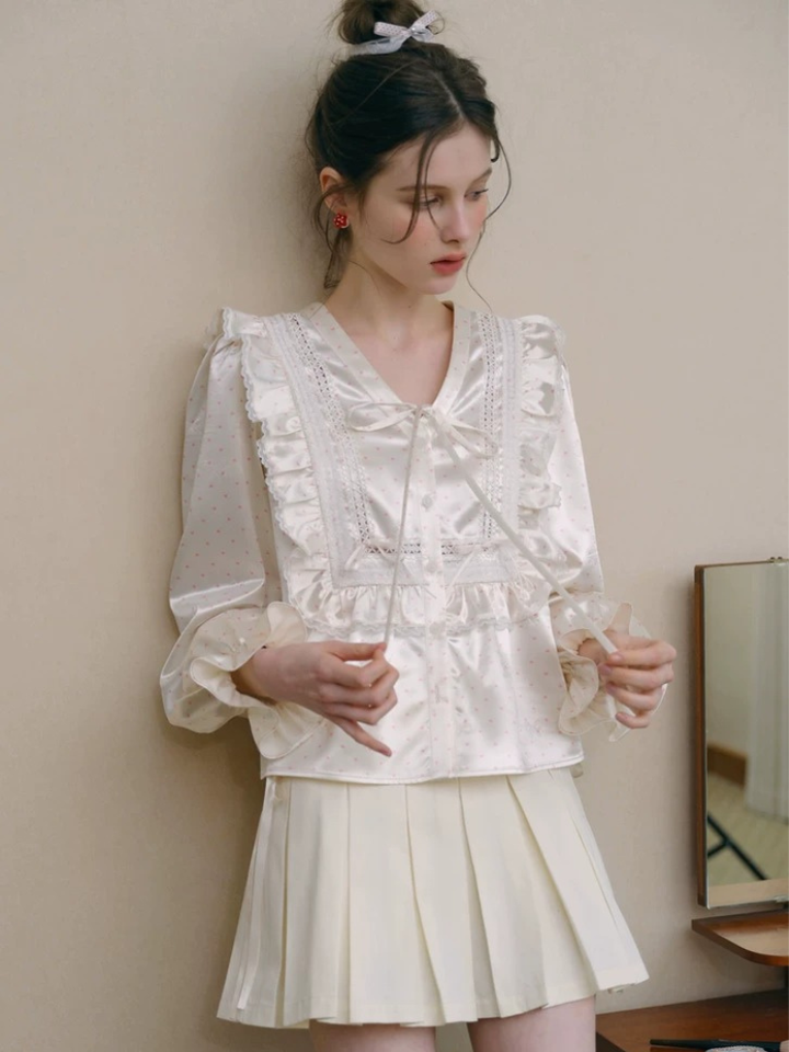 Satin Frill Detail Blouse