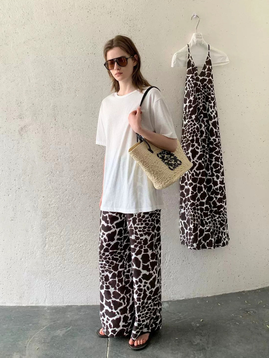 Abstract Print Easy Pants