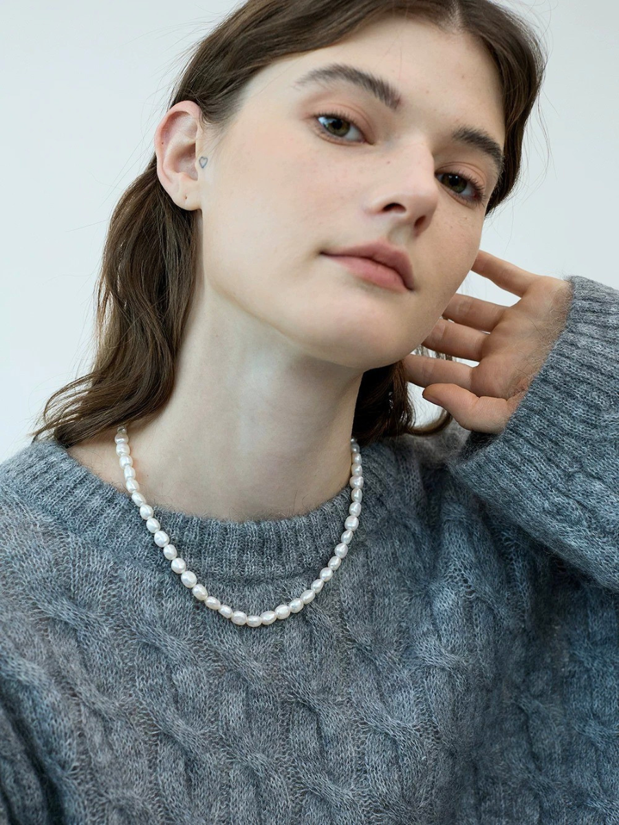 【EGO ACC】Organic Pearl Toggle Necklace