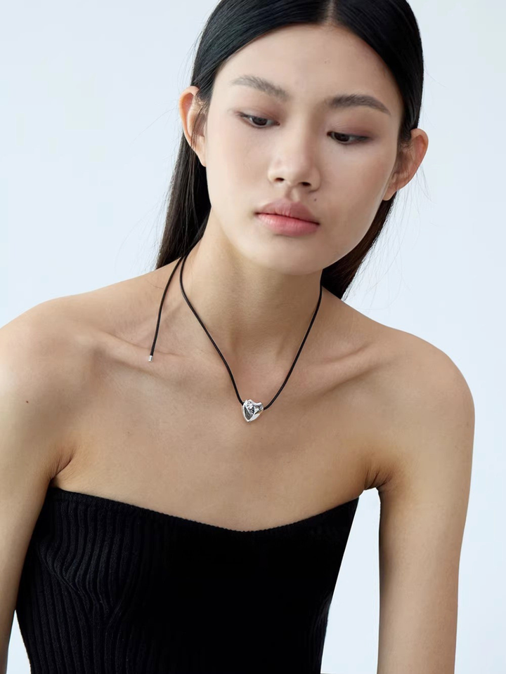 【EGO ACC】Heart Pendant Cord Necklace