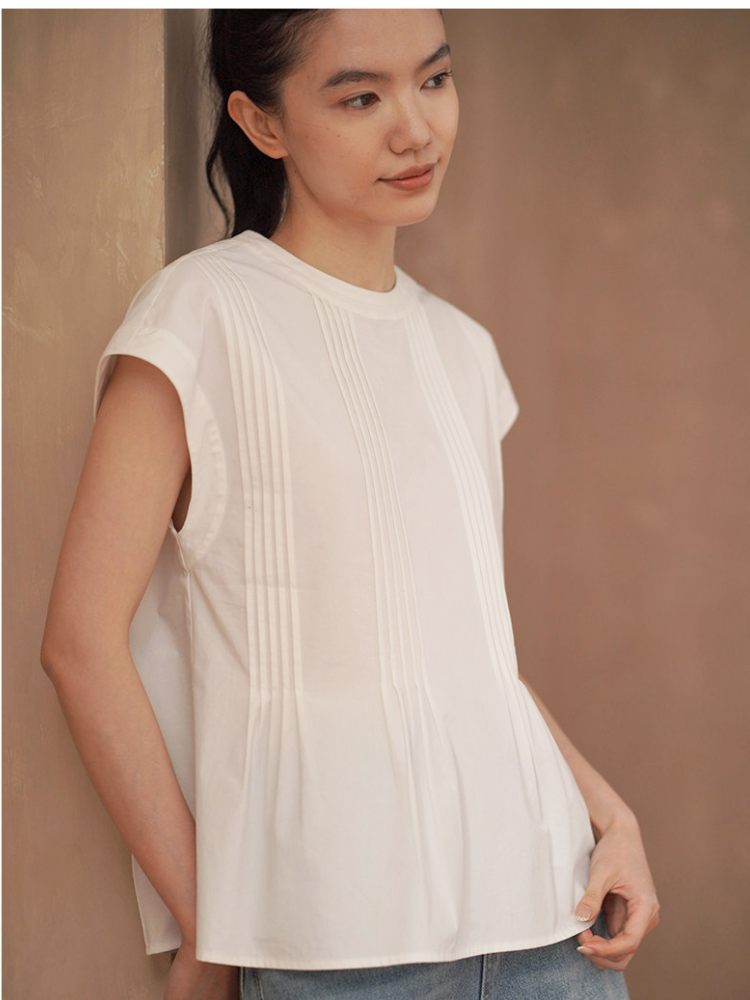 Pintuck Peplum Blouse
