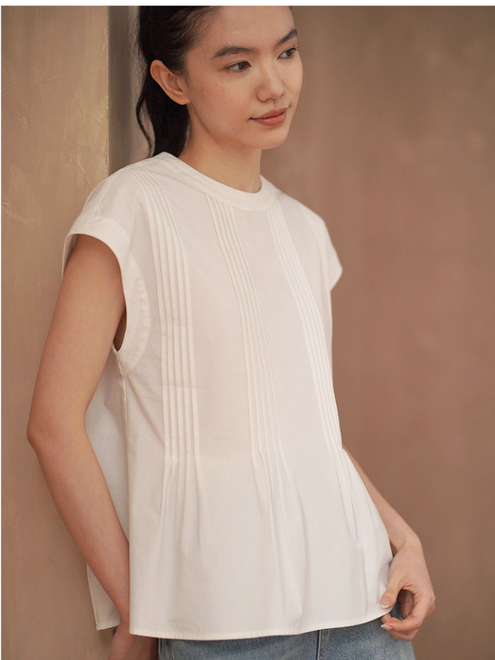 Pintuck Peplum Blouse