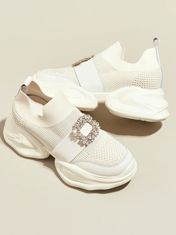 Ornament Buckle Slip-on Sneakers