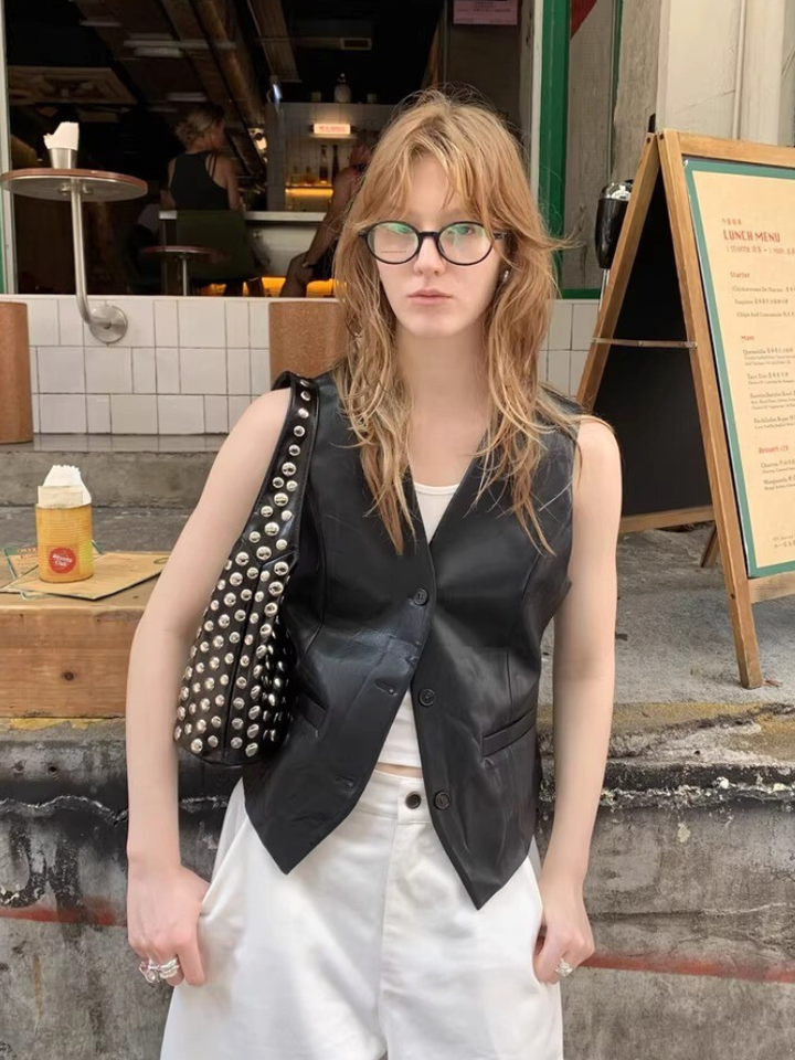 Metal Studs Mini Hobo Bag