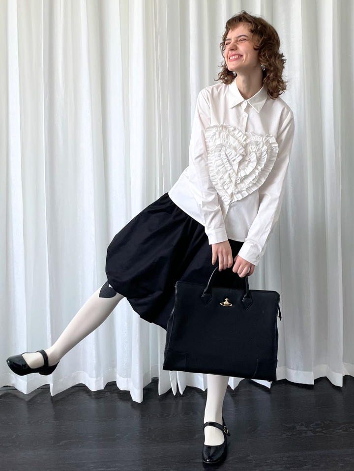 【Loose Smell】Heart Frill Shirt