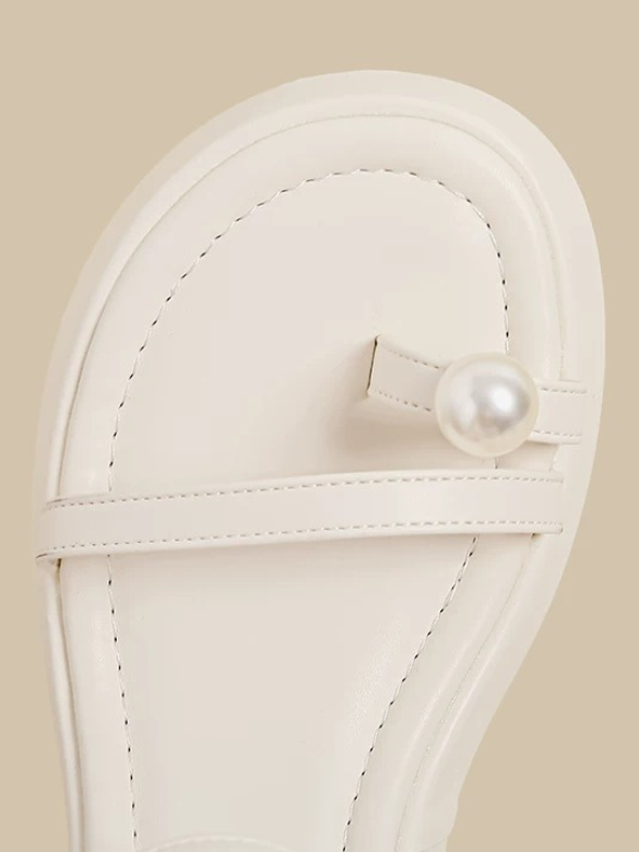 Pearl Accent Platform Sandals