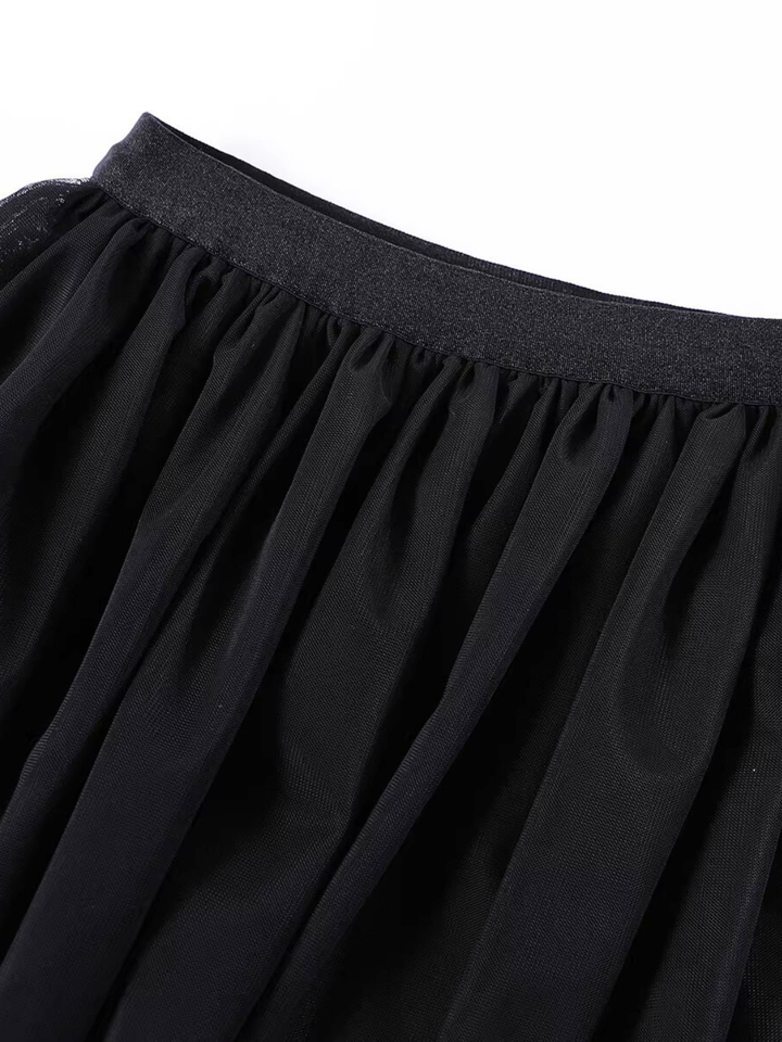 Sheer Mesh Tiered Skirt