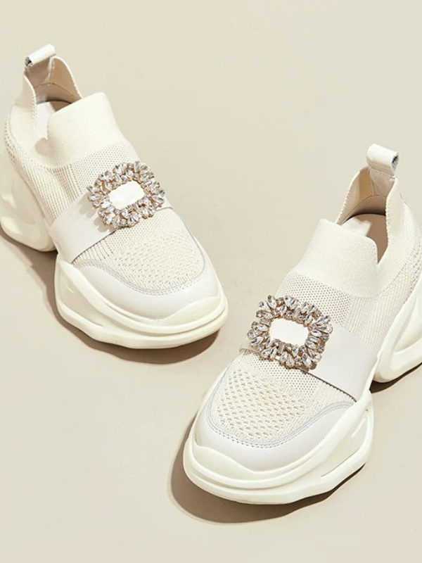 Ornament Buckle Slip-on Sneakers