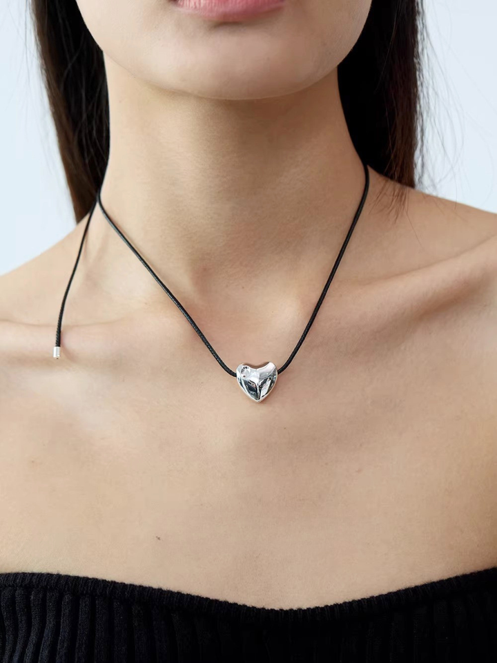 【EGO ACC】Heart Pendant Cord Necklace