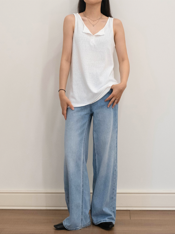 Subtle Glitter Wide Straight Denim（XS〜XL）
