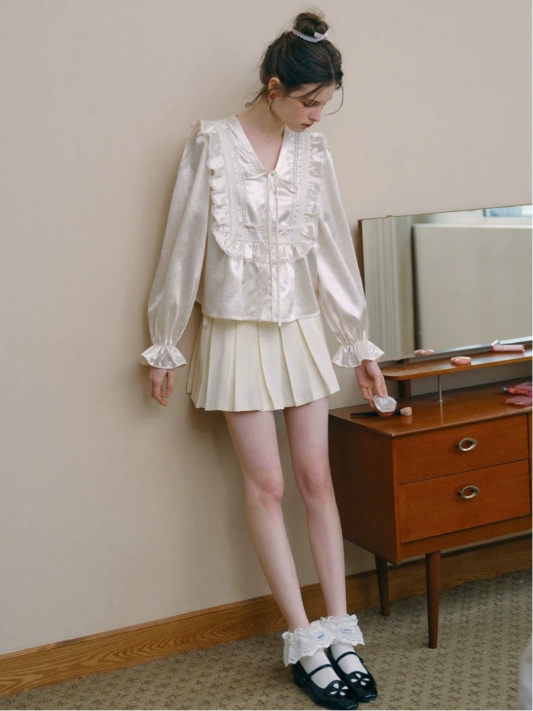 Satin Frill Detail Blouse