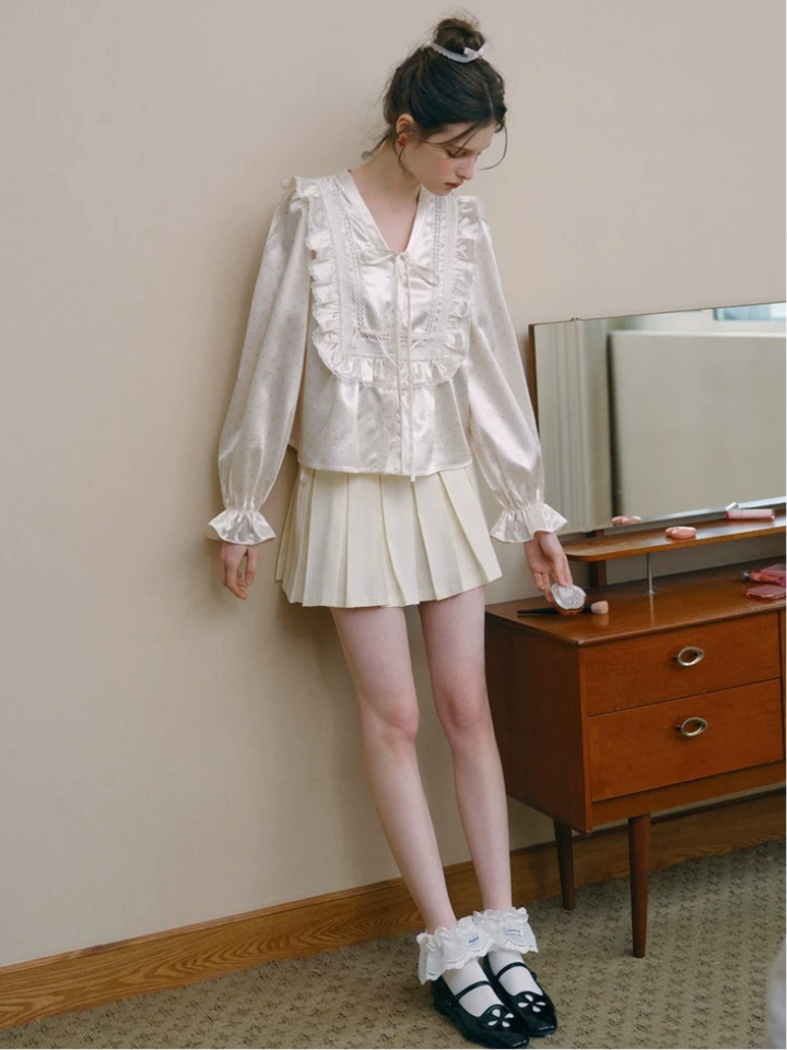 Satin Frill Detail Blouse