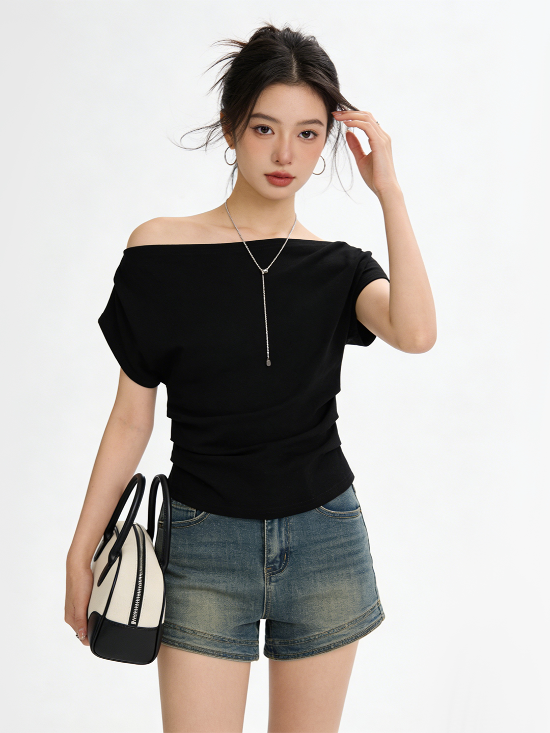 Drape Boat Neck Top