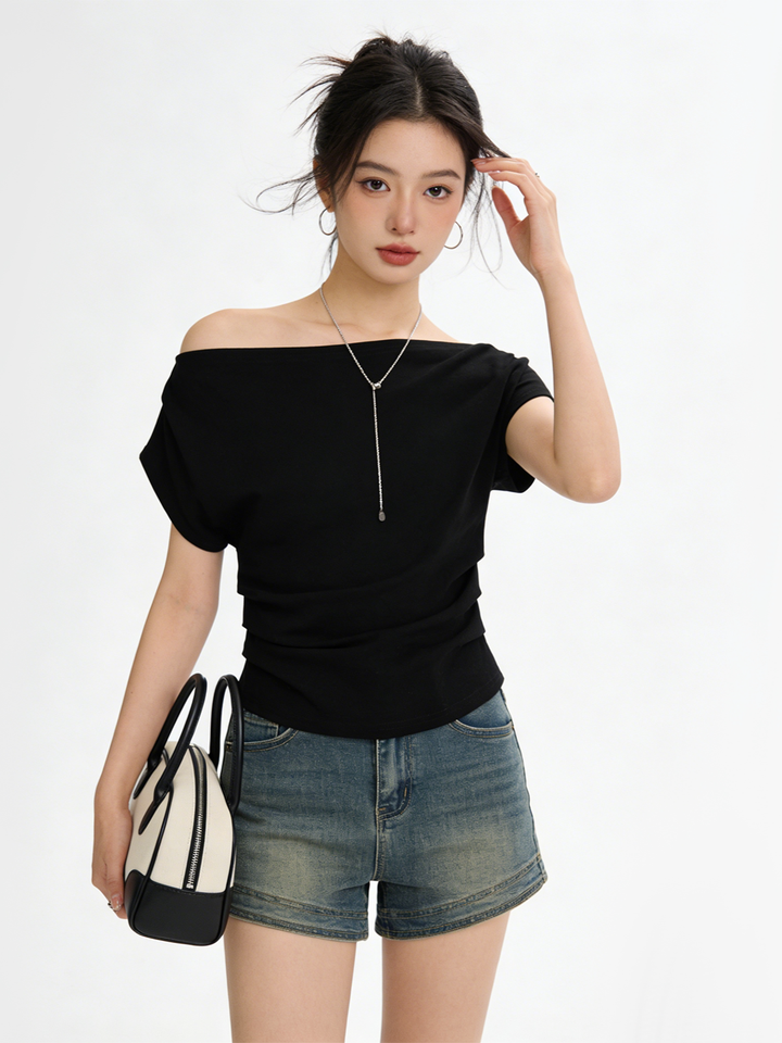 Drape Boat Neck Top