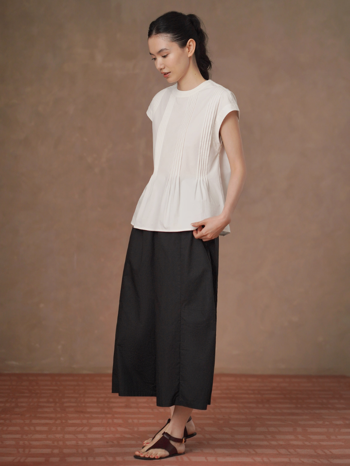Pintuck Peplum Blouse