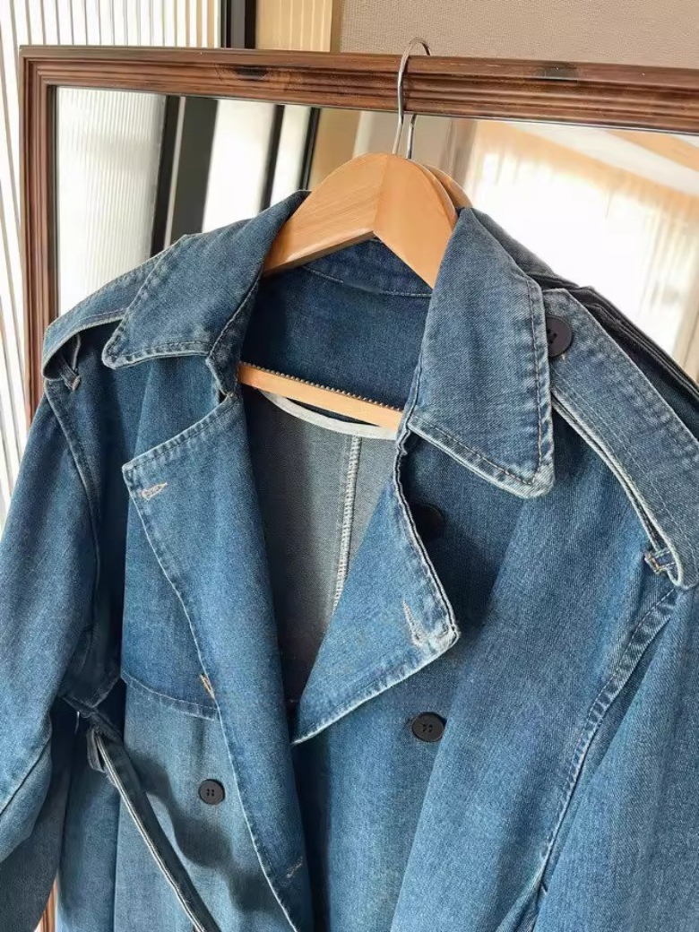 Relaxed Denim Trench Coat