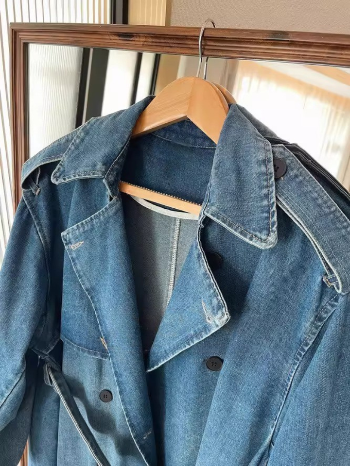 Relaxed Denim Trench Coat
