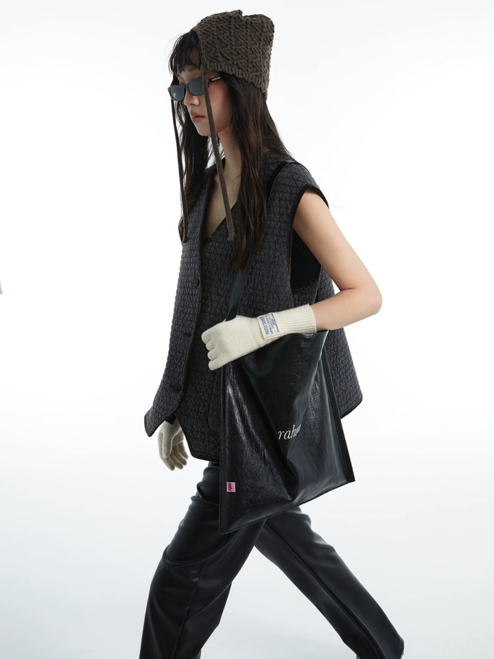 〈Pre Order〉【DIRTY SIX】Flat Leather Tote Bag