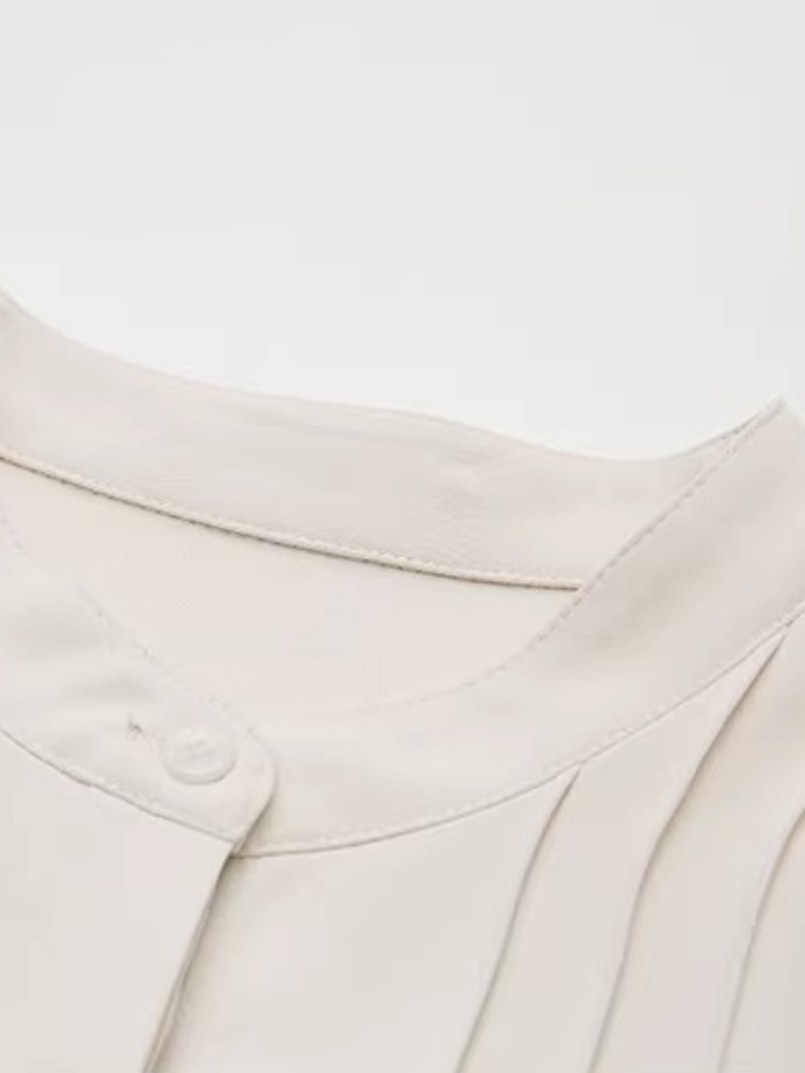 Pin Tuck Ruffle Blouse