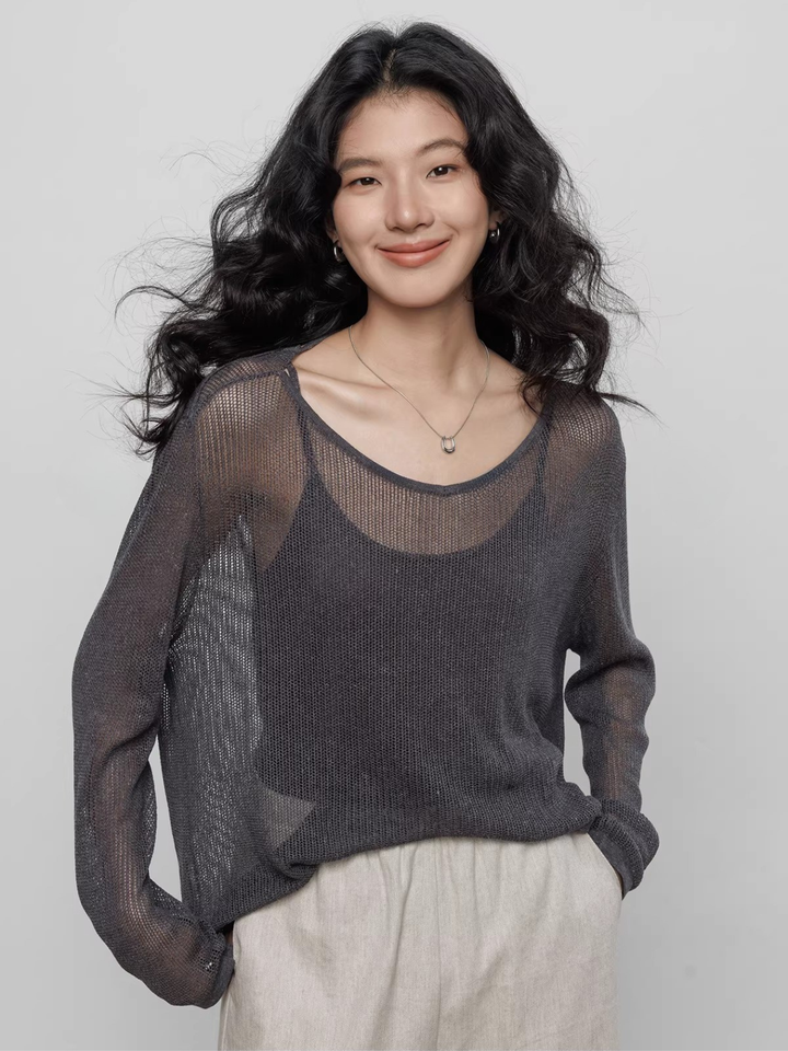 〈Pre order〉Back Cross Sheer Knit Set