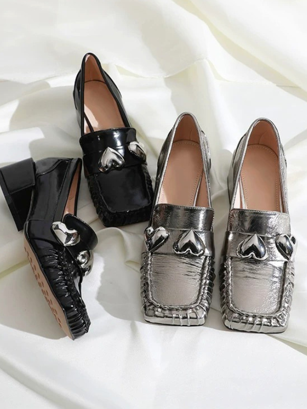 〈Pre Order〉Silver Heart Loafers