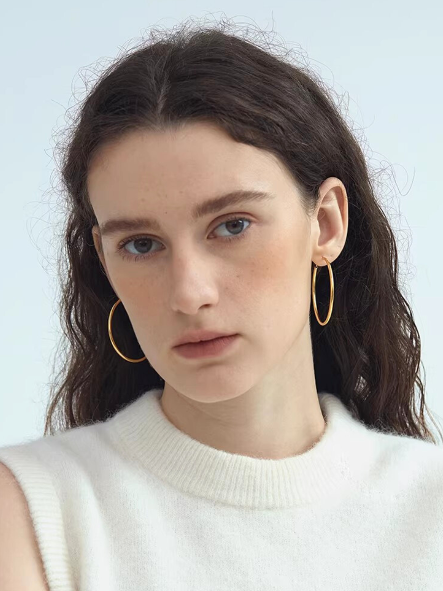 【EGO ACC】Minimal Gold Hoop Earrings