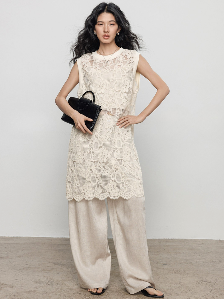 Floral Lace Layered Dress