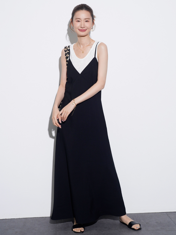 Open Back Cami Dress & Tank Top Set