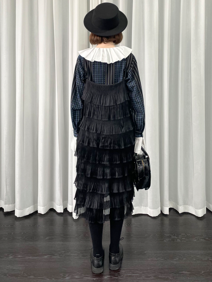 【Loose Smell】Layered Pleated Frill Dress