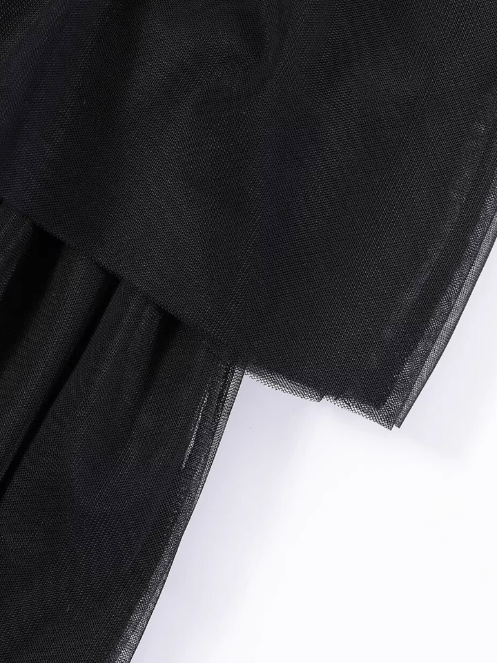 Sheer Mesh Tiered Skirt