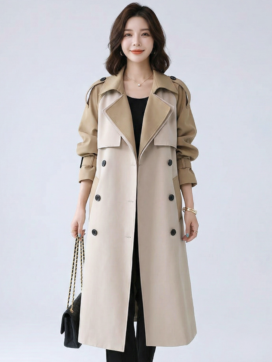 Bi-Color Structured Trench Coat