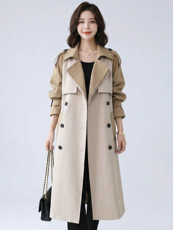 Bi-Color Structured Trench Coat