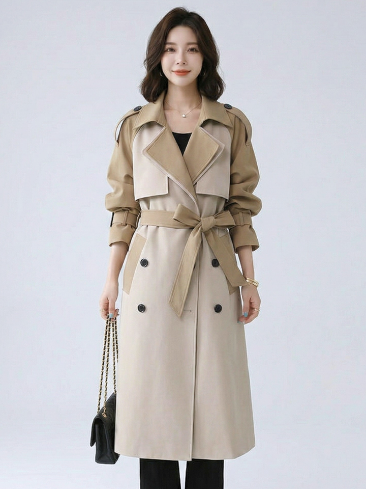 Bi-Color Structured Trench Coat