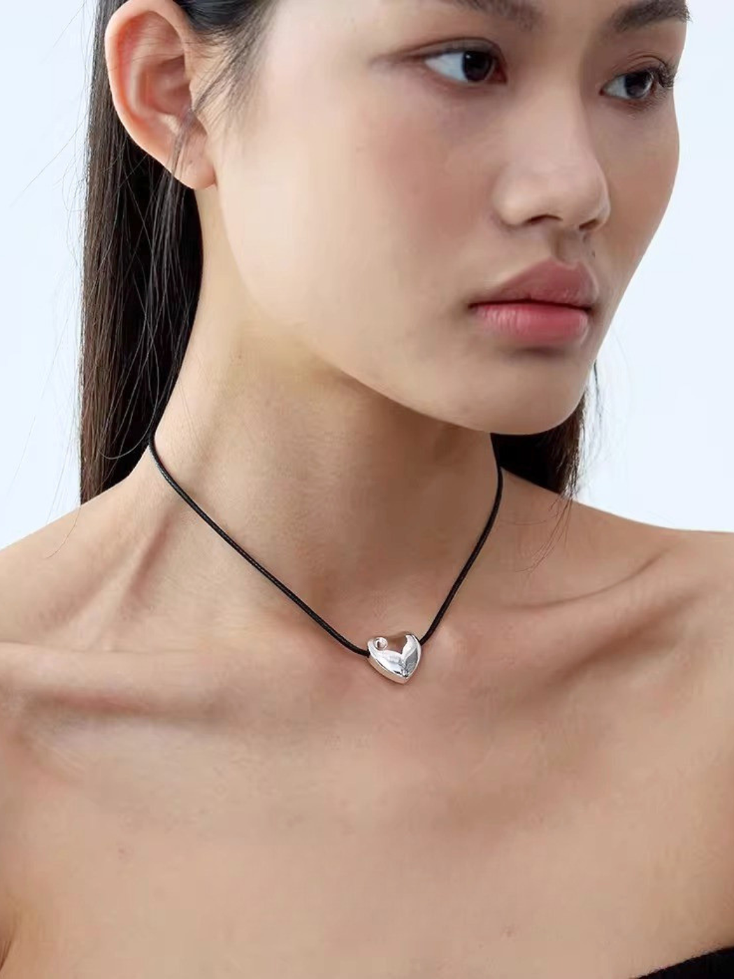 【EGO ACC】Heart Pendant Cord Necklace
