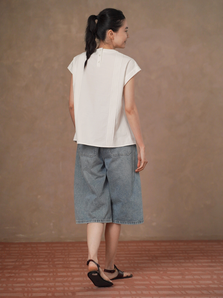 Pintuck Peplum Blouse