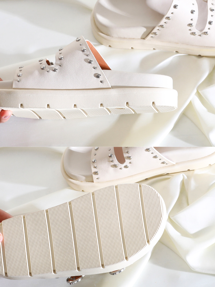 Concho Stud Double Strap Sandals