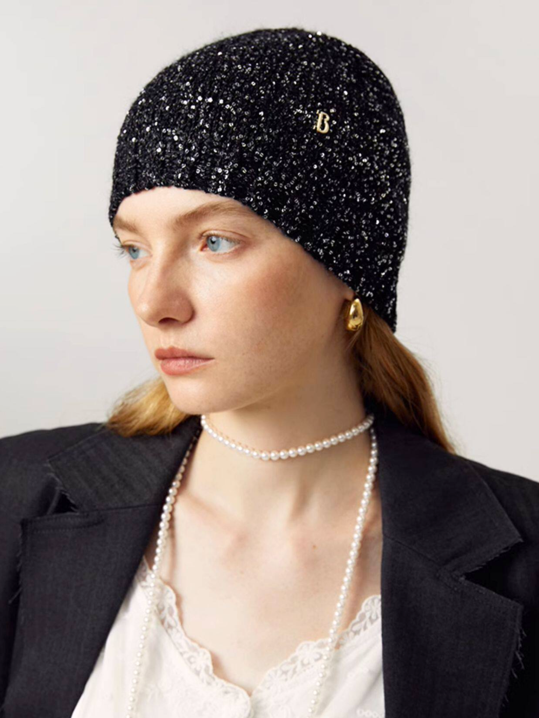 Midnight Sparkle Knit Beanie