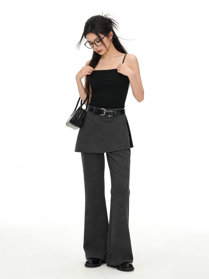 Layered Skirt Flare Pants
