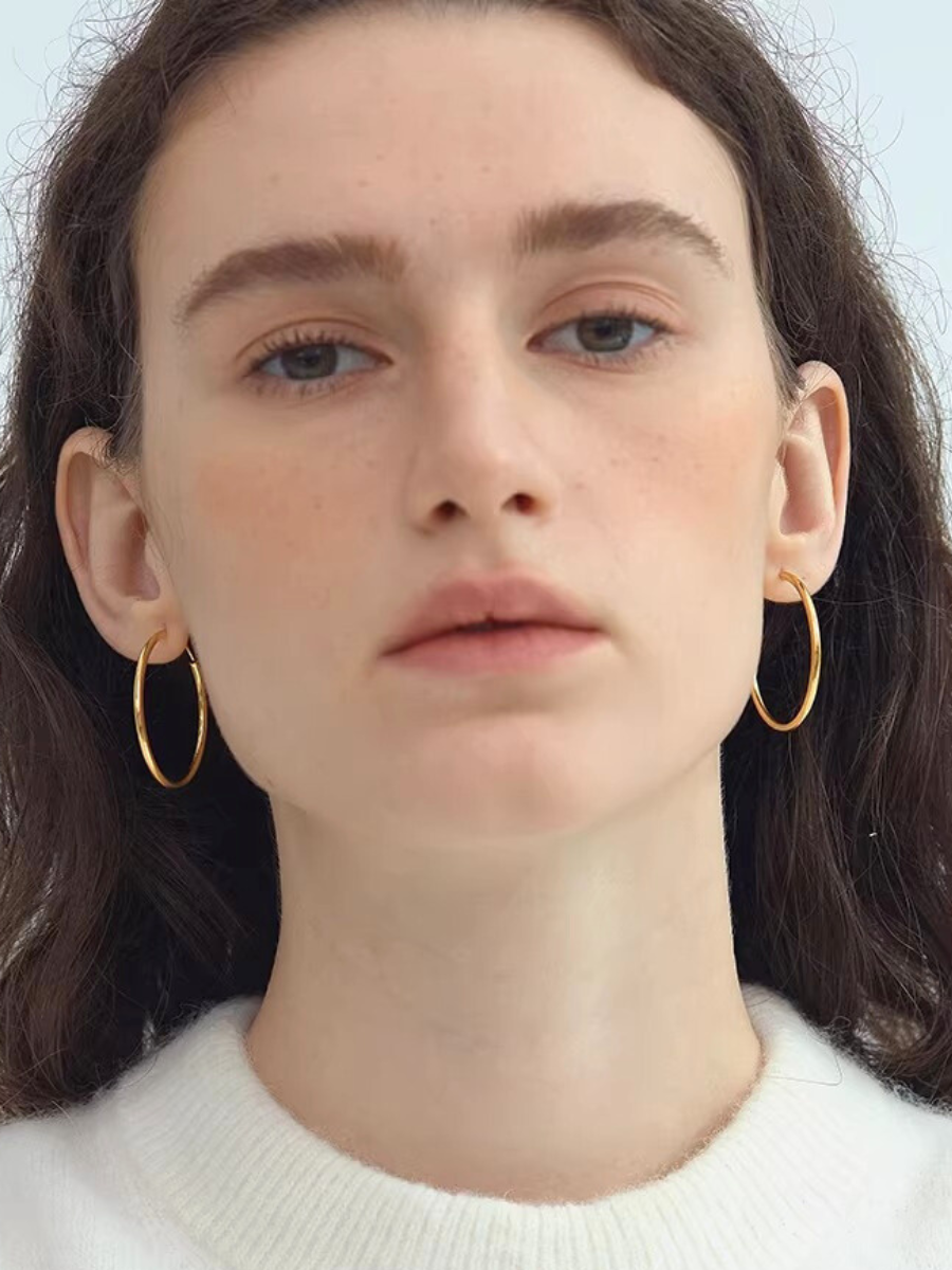 【EGO ACC】Minimal Gold Hoop Earrings