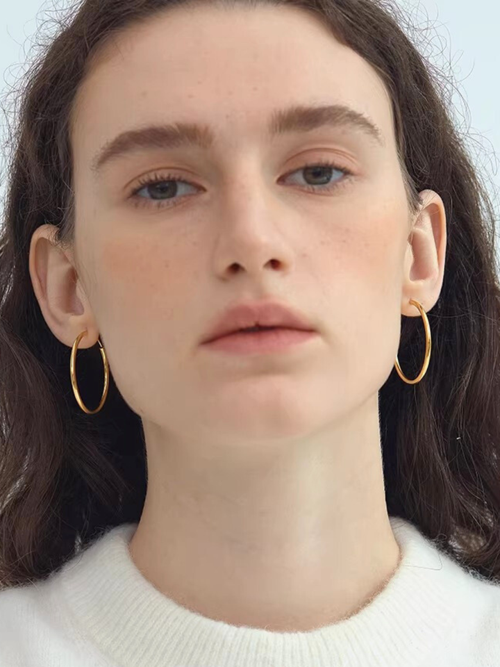【EGO ACC】Minimal Gold Hoop Earrings