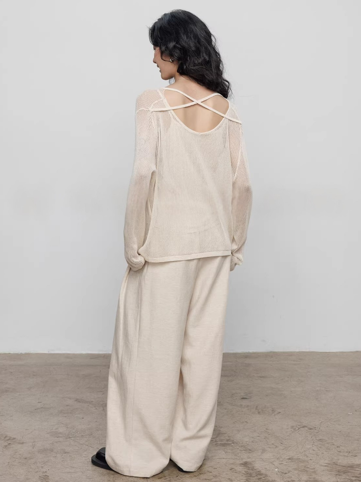 〈Pre order〉Back Cross Sheer Knit Set
