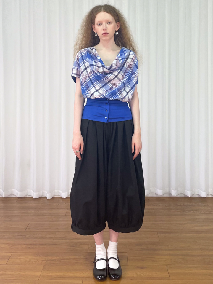 【Loose Smell】Draped Check Top