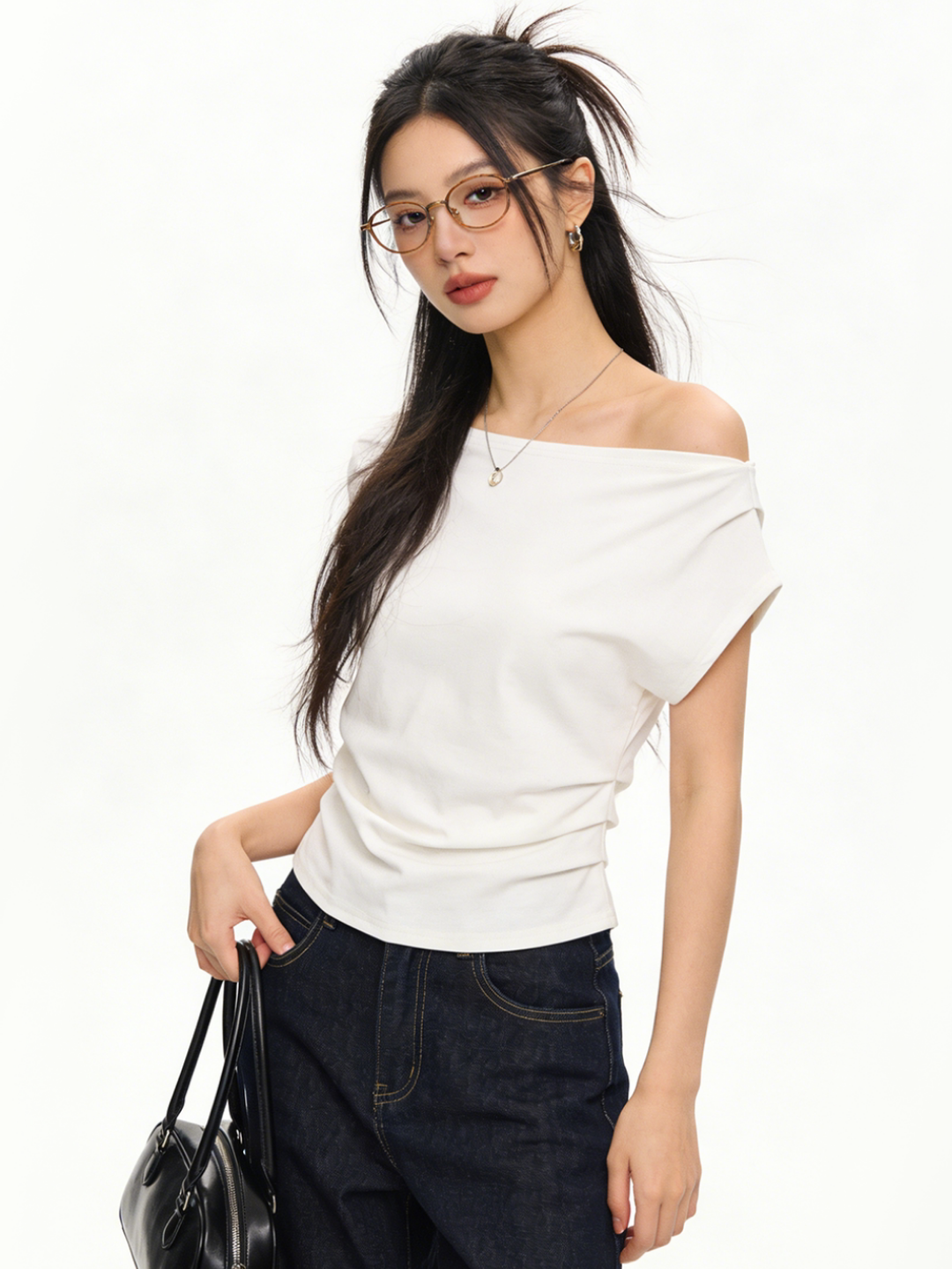 Drape Boat Neck Top