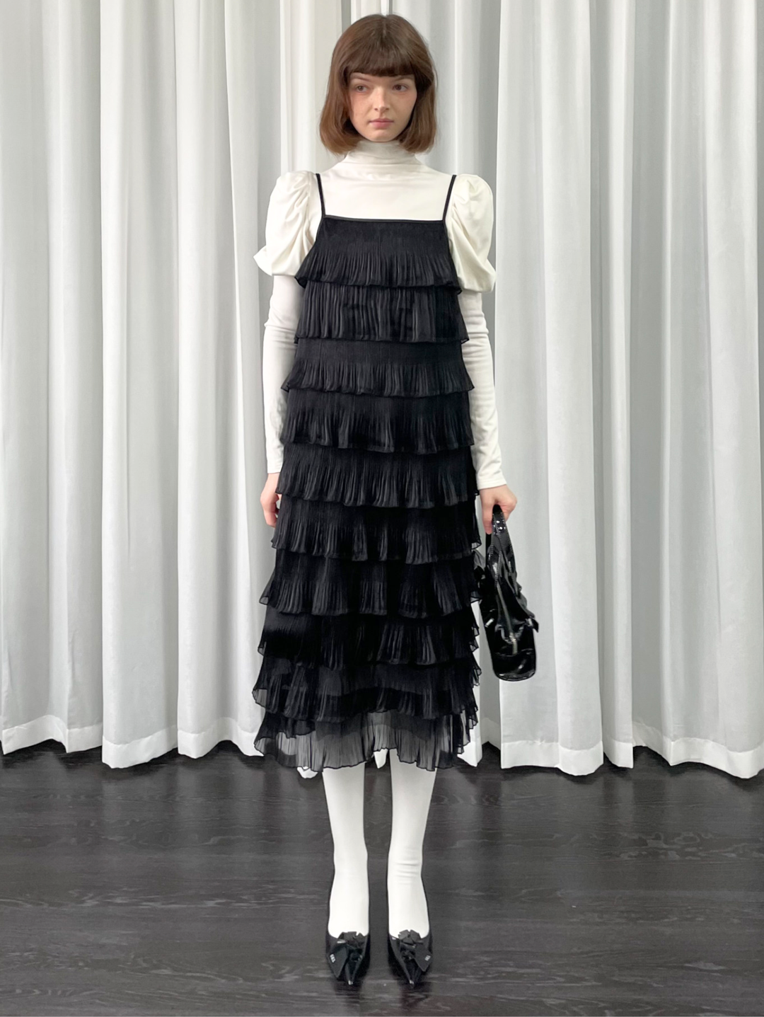 【Loose Smell】Layered Pleated Frill Dress