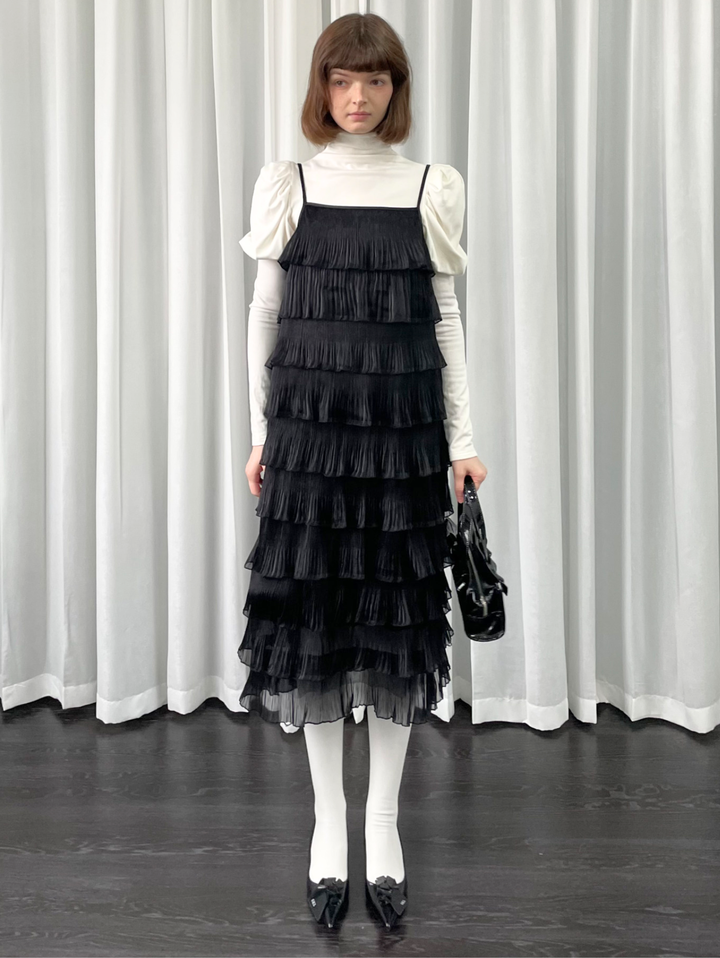 【Loose Smell】Layered Pleated Frill Dress